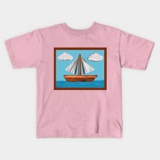 Simpsons Sailboat Painting (Scene from Moby Dick) Kids T-Shirt